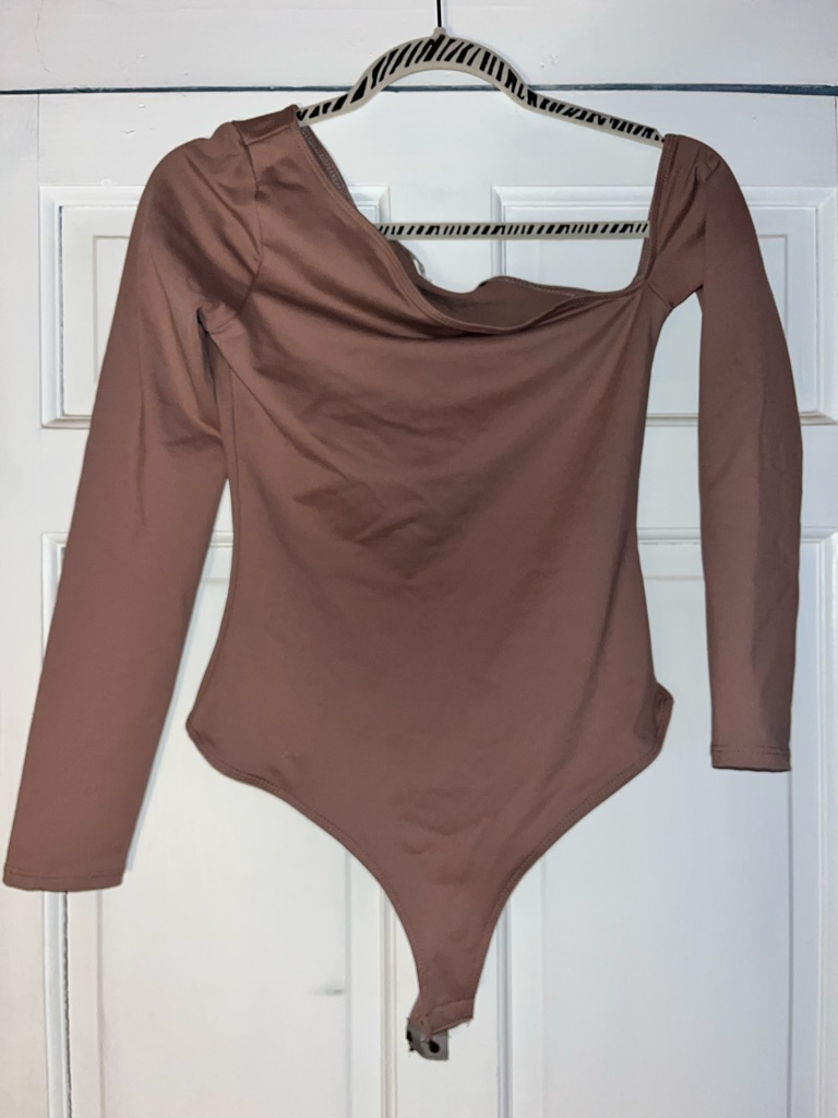 Free People Beige Off The Shoulder Bodysuit - S